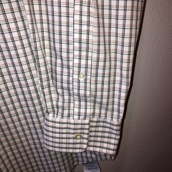 Lands End Mens Size 17.5 34 Non Iron Pinpoint Oxford Long Sleeve Button Up Shirt - Picture 7 of 11